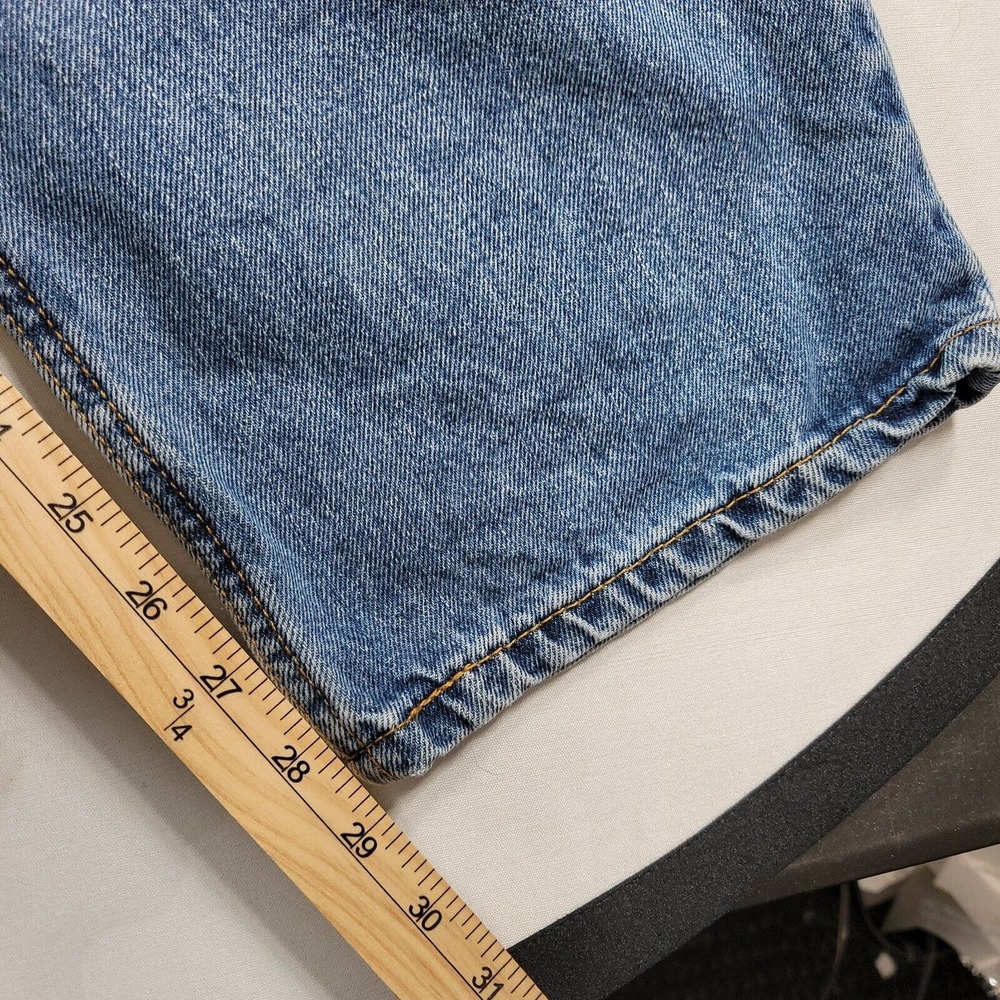 Levis 505 Jeans Mens 36x29 Blue Light Wash American Denim Straight Work - Picture 9 of 12